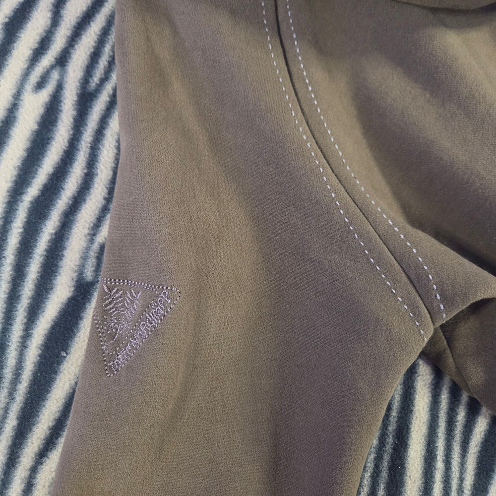 Vintage Y2K Totto Nr 2947 Faux Fur Trim Zip Up Hoodie Brown Earth Tone Large - Picture 8 of 8